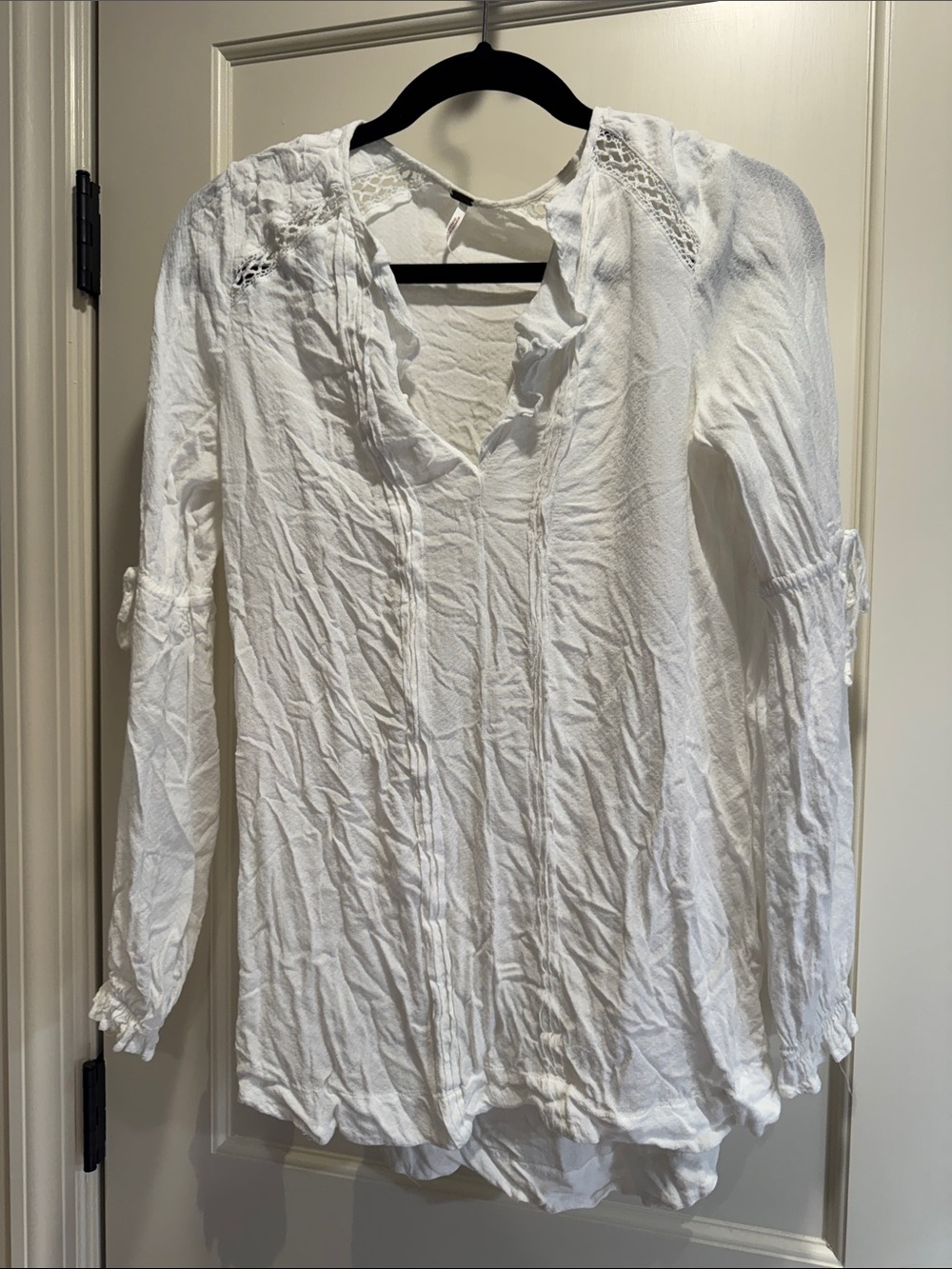 Free people true White long sleeve tunic blouse XS